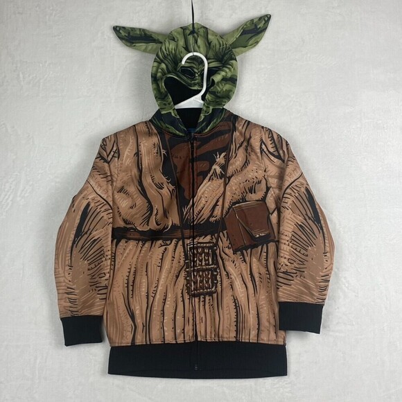 Star Wars Yoda Jacket Kids Size Small Green Full Zip Hooded Casual Pockets - Picture 1 of 7